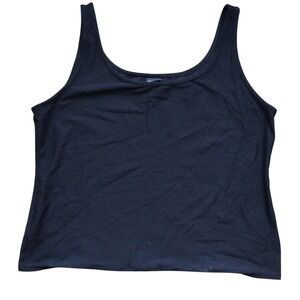 Eileen Fisher XL Black Tank Top Sleeveless Knit Viscose Blend Casual